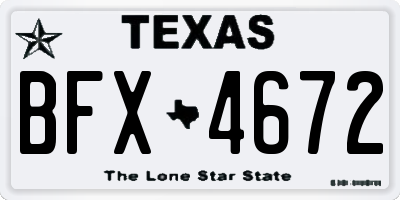 TX license plate BFX4672