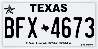 TX license plate BFX4673