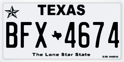 TX license plate BFX4674