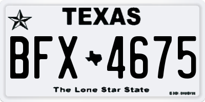 TX license plate BFX4675