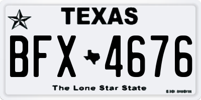 TX license plate BFX4676