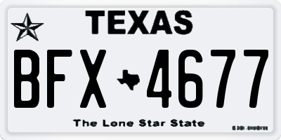 TX license plate BFX4677