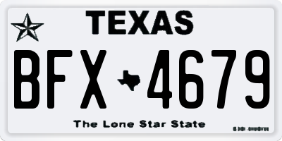 TX license plate BFX4679