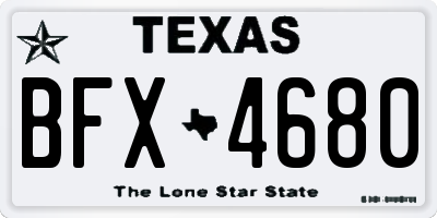 TX license plate BFX4680