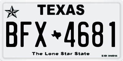 TX license plate BFX4681