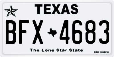 TX license plate BFX4683