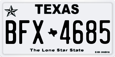 TX license plate BFX4685