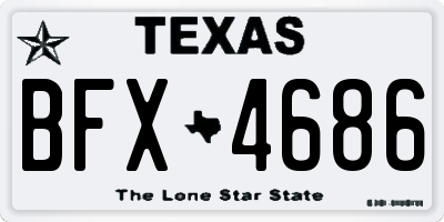 TX license plate BFX4686
