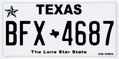 TX license plate BFX4687