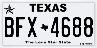 TX license plate BFX4688