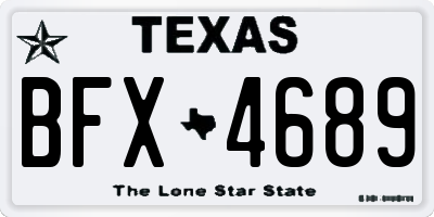TX license plate BFX4689
