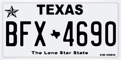 TX license plate BFX4690