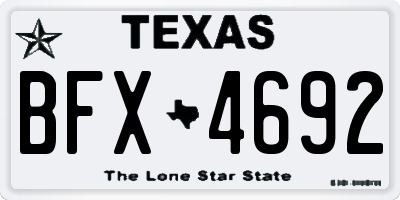 TX license plate BFX4692