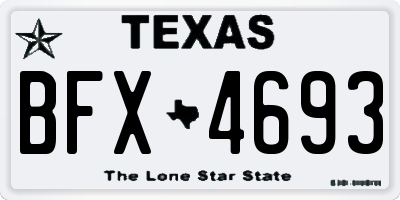 TX license plate BFX4693