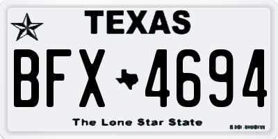 TX license plate BFX4694
