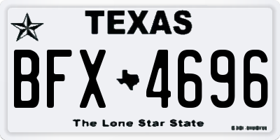 TX license plate BFX4696