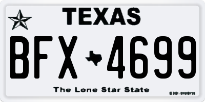 TX license plate BFX4699