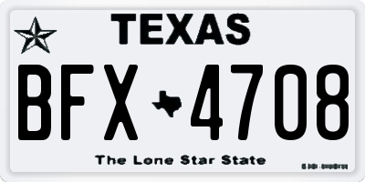 TX license plate BFX4708