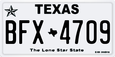 TX license plate BFX4709