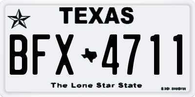 TX license plate BFX4711