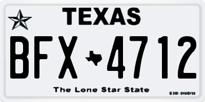TX license plate BFX4712