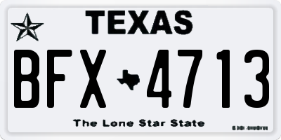TX license plate BFX4713