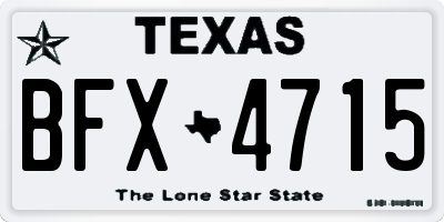 TX license plate BFX4715