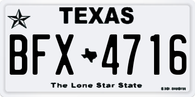 TX license plate BFX4716