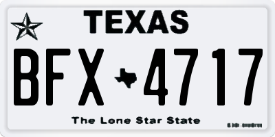 TX license plate BFX4717