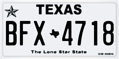 TX license plate BFX4718