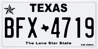 TX license plate BFX4719