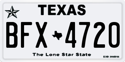 TX license plate BFX4720