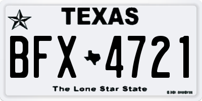 TX license plate BFX4721