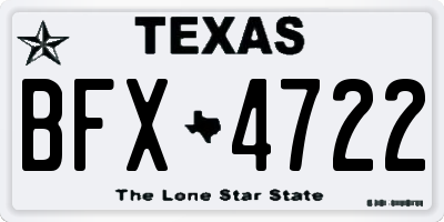 TX license plate BFX4722