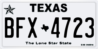 TX license plate BFX4723
