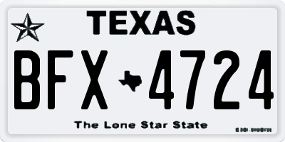 TX license plate BFX4724