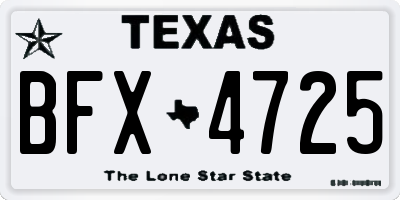 TX license plate BFX4725