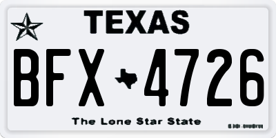 TX license plate BFX4726