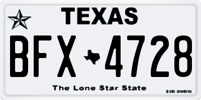 TX license plate BFX4728
