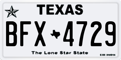 TX license plate BFX4729