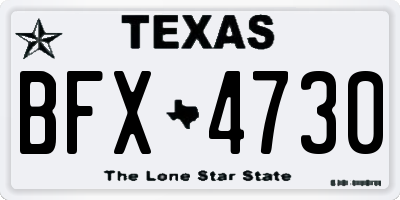 TX license plate BFX4730