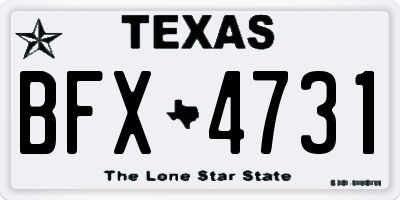 TX license plate BFX4731