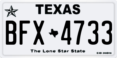 TX license plate BFX4733