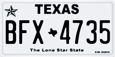 TX license plate BFX4735
