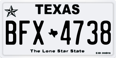 TX license plate BFX4738