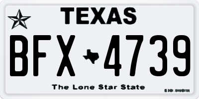 TX license plate BFX4739