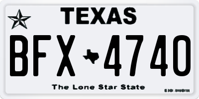 TX license plate BFX4740