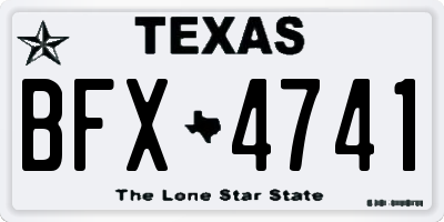 TX license plate BFX4741
