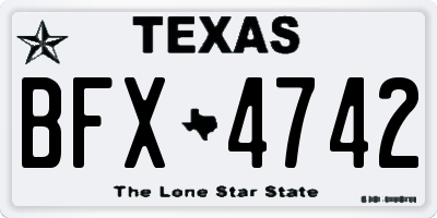 TX license plate BFX4742