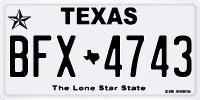 TX license plate BFX4743